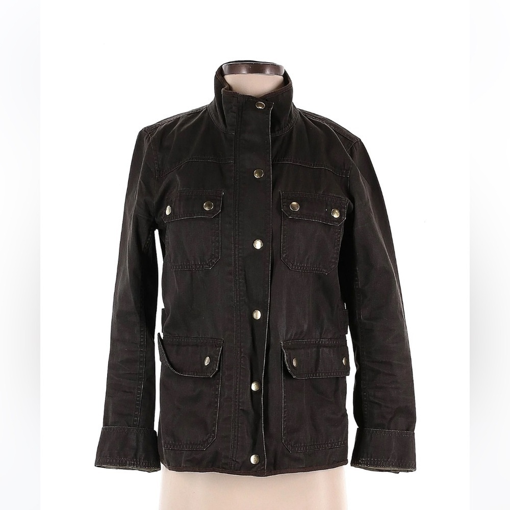 j crew womens utility jacket size small field resin twill jacket outerwear - Picture 3 of 7